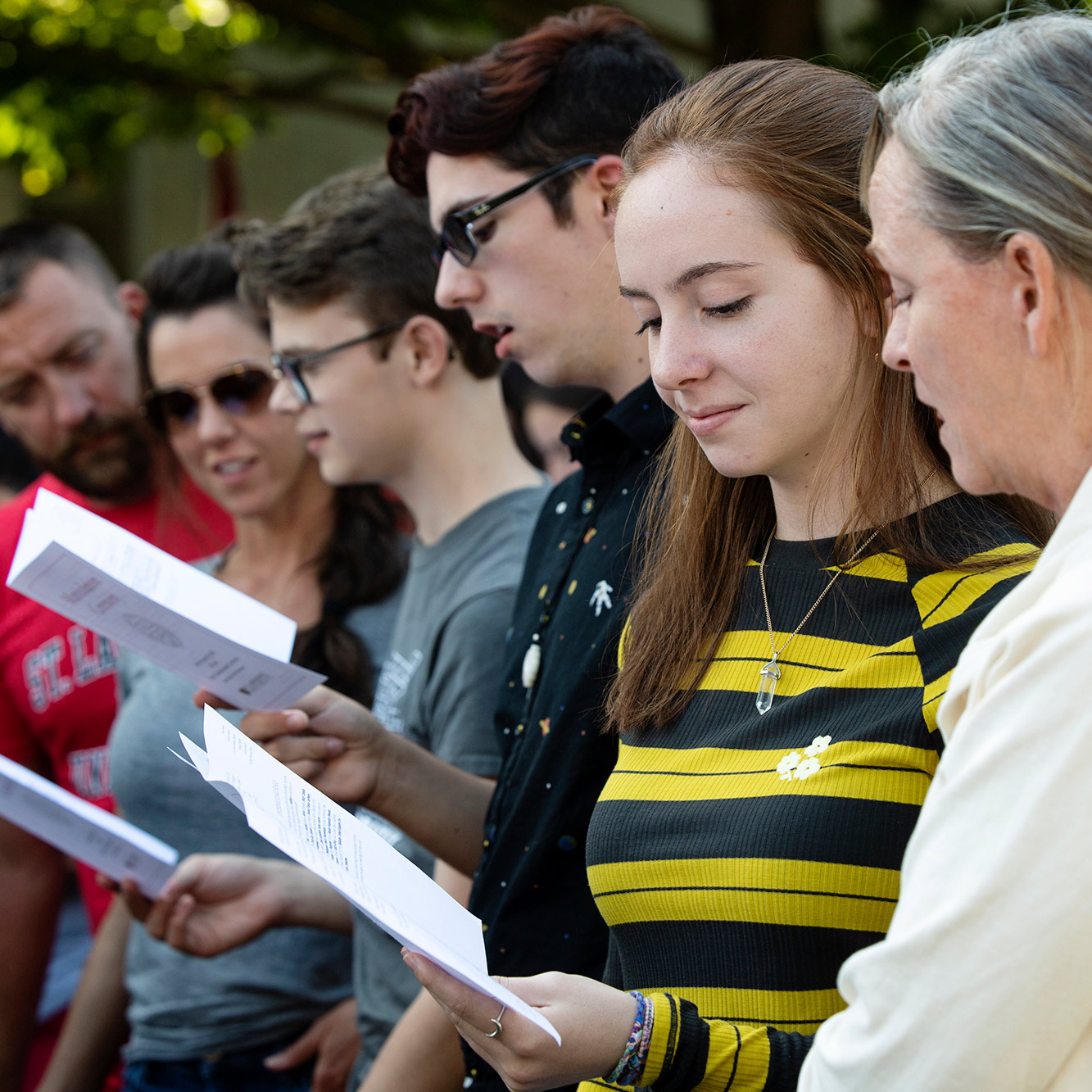 Students singing