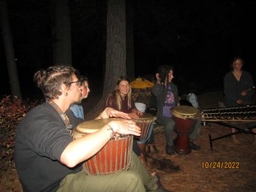 Arcadians in action during Len Mackey’s drum circle.
