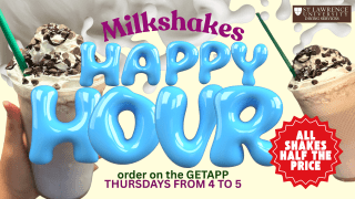 Half Price Milkshakes Thursdays 4pm - 5pm