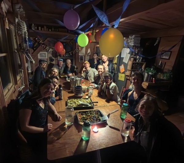 Birthday party in the kitchen.