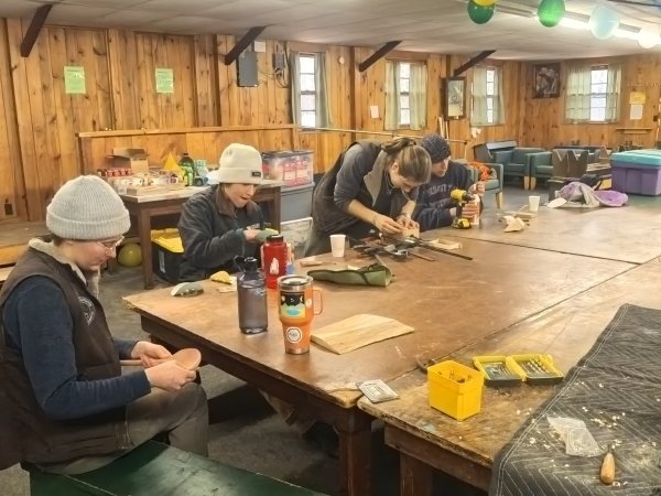 Busy Arcadians work to finish woodworking projects.