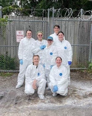 Group of students at body farm